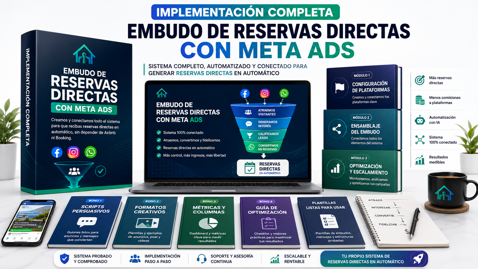 Mockup Implementación Embudo Meta Ads